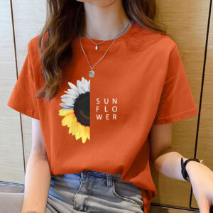 Half Sunflower Style T-Shirt