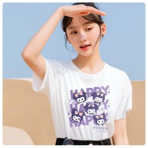 Happy Pattern Round Neck T-Shirt