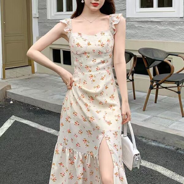 Floral Print Korean Dress